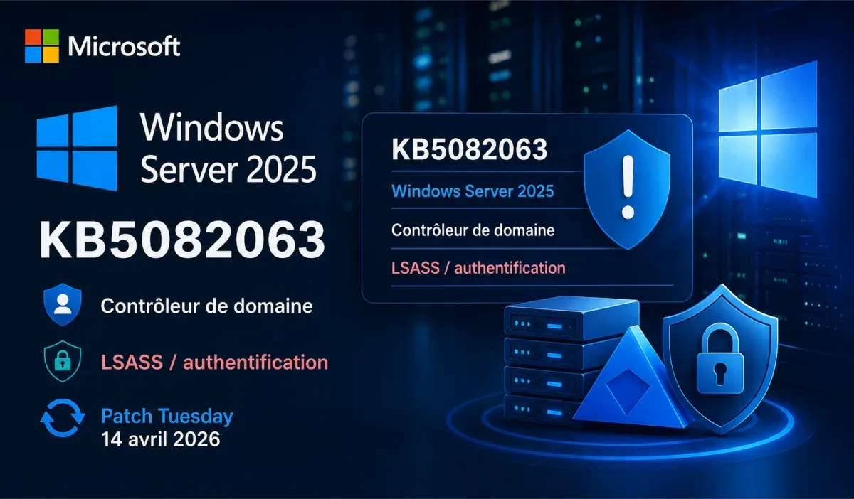 KB5082063 et contrôleur de domaine Windows Server 2025