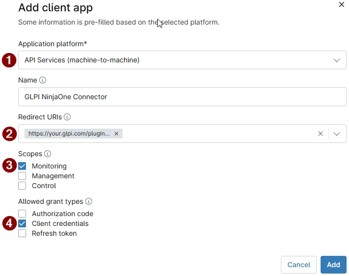 Configuration API NinjaOne