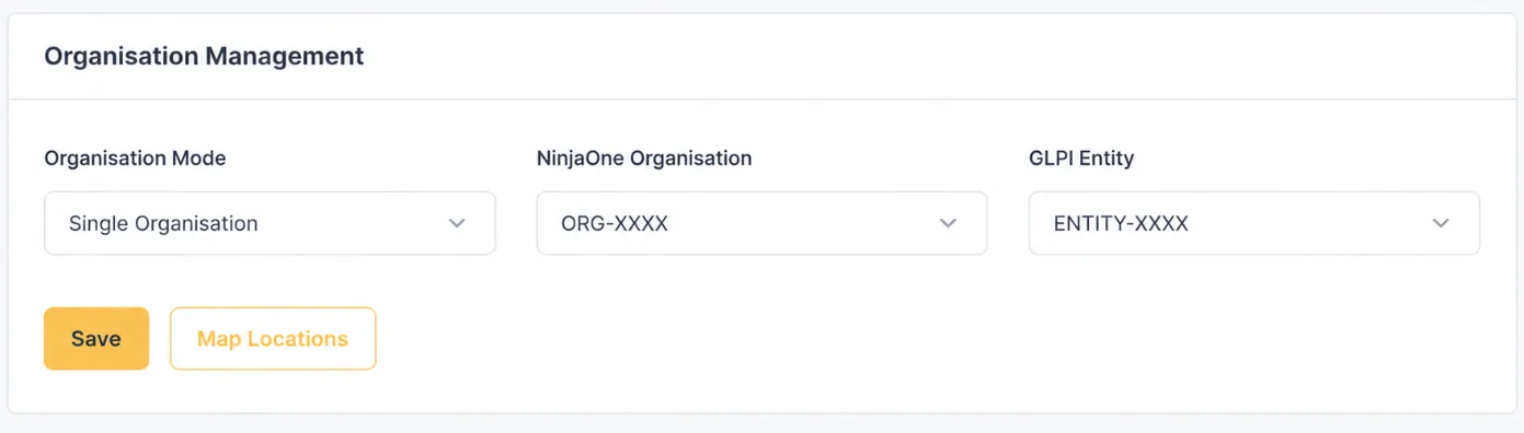 Mode organisation unique dans GLPI NinjaOne Connector