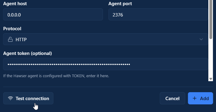 Valider l’IP de connexion de l’agent, son port et son token