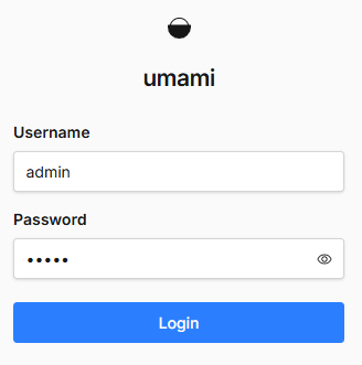 Première connexion à Umami
