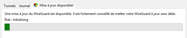 Mise à jour WireGuard Windows qui tourne sans fin